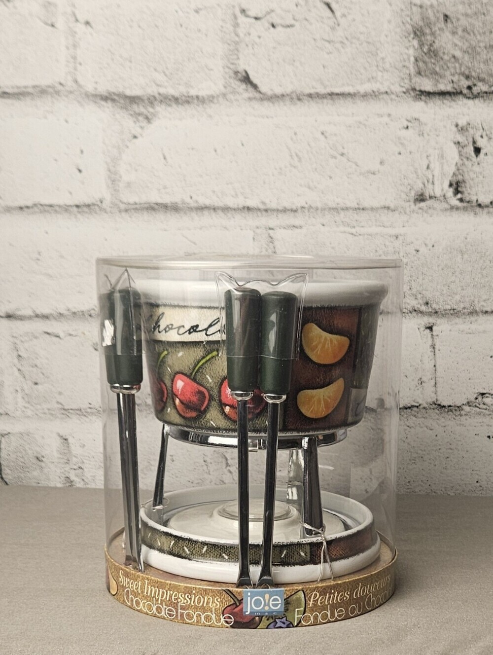 Joie Sweet Impressions Chocolate Fondue Set Fruit Design NIB